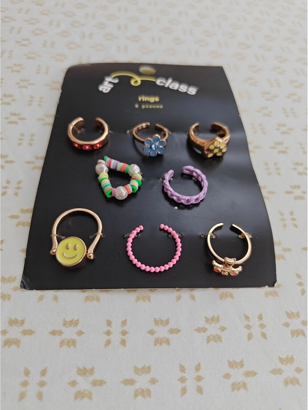 Cutesy Y2K 8-piece ring set